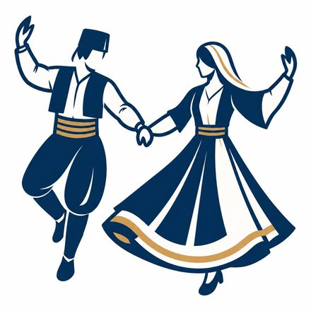 Tanzpaar in bosnischer Tracht